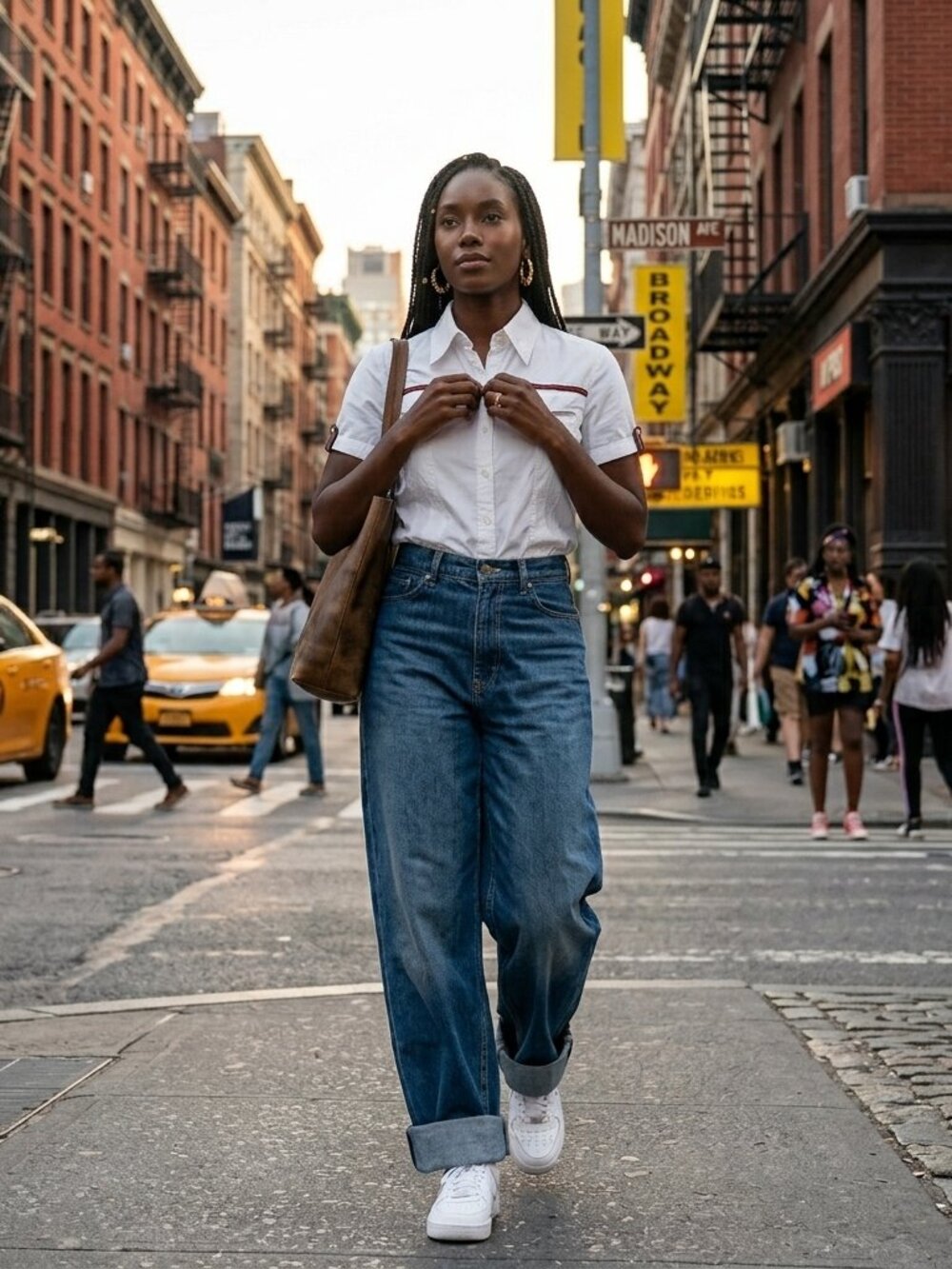 Vintage Gucci White Casual Button Down Shirt with Red and Black Accents